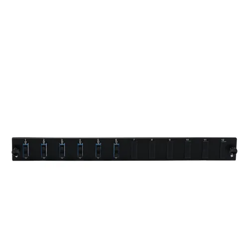 EFB Bestckte 12 Port Frontblende mit 6 x SC Duplex Kupplung OS2 vertikal, grau