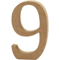 Creativ Company Holzzahl 9 1 Stück - Breite: 2 cm - Höhe: 13 cm - Länge: 13 cm - Anzahl Stück: 1 Stück - Holzherkunft: China - Holzhandelsname: Mischholz/MDF