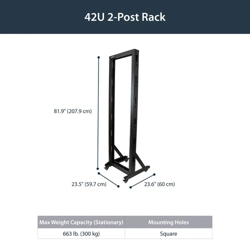 2-POST SERVER RACK - 42U OPEN FRAME RACKS