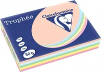Clairefontaine Druckerpapier Trophée A4, Pastell, 80 g/m²,500 Blatt - Geeignet für Drucker: Laser - Inkjet - Grammatur: 80 g/m² - Papiertyp: Druckerpapier - Materialeigenschaften: FSC®-zertifiziert - Verpackungseinheit: 500 Stück - Papierformat: A4