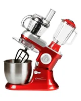 OHMEX Küchenmaschine SMX 6100 Rot - Funktionen: Pürieren - Raspeln - Mahlen - Schlagen - Ice Crushen - Rühren - Hacken - Mixen - Reiben - Kneten - Schneiden - Detailfarbe: Rot - Gerätetyp: Küchenmaschine - Leistungsaufnahme Betrieb: 1200 W - Timerfunktion