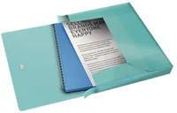 Esselte Gummibandmappe COLOUR‘ICE 40 mm Blau - Typ: Gummibandmappe - Ausstattung: Selbstklebendes Rückenschild - Detailfarbe: Blau - Material: Polypropylen (PP)