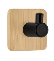 Kleine Wolke Wandgarderobe Bamboo Pin Hook One 4.5 cm x 4.5 cm, Beige - Tiefe: 3.6 cm - Breite: 4.5 cm - Höhe: 4.5 cm - Detailmaterial: Bambus - Metall - Grundmaterial: Bambus