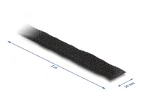 DELOCK Klettband auf Rolle mit Schlaufe L3m x B20mm schwarz