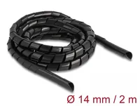 Delock Spiroschlauch flexibel 2 m x 14 mm Schwarz - Detailfarbe: Schwarz - Produkttyp: Spiroschlauch - Ausstattung Kabelmanagement: Wiederverwendbar - Zuschneidbar - Breite: 14 mm - Länge: 2 m - Material: Polyethylen (PE)