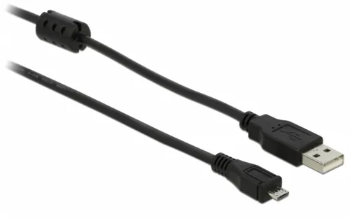 Delock USB 2.0-Kabel mit Ferritkern USB A - Micro-USB B 2 m - Kabeltyp: Daten- und Ladekabel - Detailfarbe: Schwarz - USB Standard: 2.0 (480 Mbps) - Länge: 2 m - USB Anschluss 2 (Endgerät): Micro-USB B - Geschlecht Anschluss 2 (Endgerät): Male (Stecker)