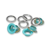 Prym Ösen mit Scheiben 20 Stück, Mint-Silber - Verpackungseinheit: 20 Stück - Detailfarbe: Silber - Mint - Produkttyp: Ösen