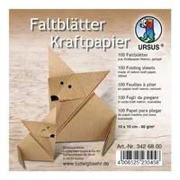 URSUS Faltblätter Origami 130 g/m², 10 x 10 cm, 100 Blatt - Papierformat: 10 x 10 cm - Selbstklebend: Nein - Papierfarbe: Braun - Papiertyp: Designpapier - Mediengewicht: 130 g/m² - Verpackungseinheit: 100 Stück