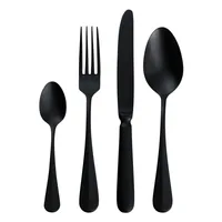 Sola Besteck-Set Baguette Vintage Schwarz, matt, 24-tlg. - Produkttyp: Besteck-Set - Material: Edelstahl 18/10 - Griffmaterial: Edelstahl 18/10 - Detailfarbe: Schwarz - Anzahl Teile: 24 Teile - Spülmaschinenfest: Ja