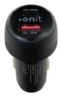 onit Autoladegerät Dual 48 W PD - Stromanschluss Seite A: Zigarettenanzünder Stecker - Stromanschluss Seite B: USB-A Buchse - USB-C Buchse - Schnellladefunktion: Ja