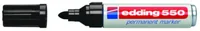 edding Permanent-Marker 550 Schwarz - Strichstärke: Keine Angabe - Verpackungseinheit: 1 Stück - Oberfläche: Karton - Metall - Kunststoff - Holz - Glas - Leder - Papier - Set: Nein - Detailfarbe: Schwarz - Eigenschaft-Stift: Permanent