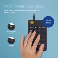 R-Go Tools Numeric keypad R-Go Numpad Break, ergonomic numeric keypad with break software, wired, black