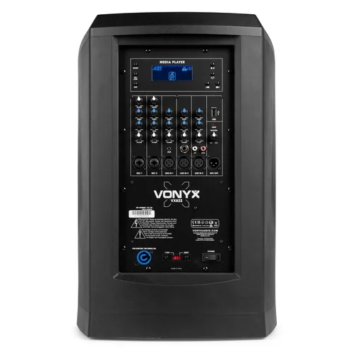 Vonyx VX822 - Box 1/2 speaker set 900 W Black Bluetooth