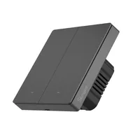 SONOFF WiFi-Lichtschalter M5-2C-86, 2-fach, 230 V, 10A - Detailfarbe: Schwarz - Protokoll: WLAN - Produkttyp: Fernbedienung und Wandtaster - Systemkommunikation: Wireless - System-Kompatibilität: Google Assistant - Amazon Alexa
