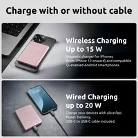 INTENSO Powerbank MW5000 5000 mAh 7344023 Magnetic Wireless rose