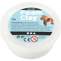Creativ Company Modelliermasse Foam Clay 35 g Glitzer Weiss - Packungsgrösse: 35 g - Set: Nein - Anwender: Kinder - Hobbyanwender - Detailfarbe: Weiss - Modelliermasse Art: Modelliermasse - Trocknung: Lufttrocknend