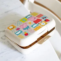 Koziol Lunchbox Candy L, Peppa Pig, Beige/Gelb - Materialtyp: Biokunststoff - Unterteilungsmöglichkeit: Nein - Material: Biozirkulärer Kunststoff - Detailfarbe: Beige - Gelb - Set: Nein - Motiv: Peppa Pig