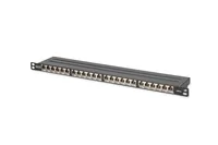 DIGITUS Patchpanel 0,5HE 24-Port Cat6a geschirmt schwarz