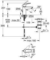 Grohe Eurosmart S-Size Einhand-Waschtischbatterie, 1/2