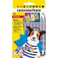 Eberhard Faber Filzstift 2 Spitzen, 10er Kartonetui - Strichstärke: 3 mm - 4 mm - 2 mm - Set: Ja - Verpackungseinheit: 10 Stück - Eigenschaft-Stift: Tinte auf Wasserbasis - Anwender: Kinder - Fasermaler & Fineliner Art: Filzstift