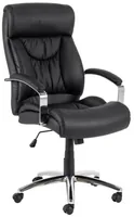 AC Design Bürostuhl Benson, mit Polsterrücken und Armlehnen, Schwarz - Produkttyp: Bürostuhl - Material Bezug: Kunstleder - Armlehnen: Ja - Material Fuss: Metall - Rückenart: Polsterrücken - Rollenart: Hartbodenrollen