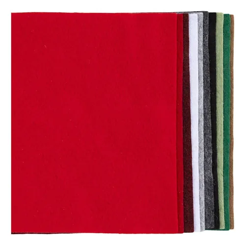 Creativ Company Bastelfilz 10 Stück, Sortiert, Weihnachtsfarben - Detailfarbe: Mehrfarbig - Rot - Grün - Filz Art: Filz