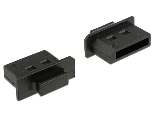 Delock Staubschutz DP f mit Griff 10 Stk.,Schwarz - Kabeltyp: Adapter - Videoanschluss Seite A: DisplayPort - Videoanschluss Seite B: Keiner