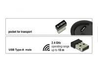 Delock Ergonomische Maus 12528 USB  kabellos - Maus-Typ: Ergonomisch - Maus Features: Daumentaste - Scrollrad - Bedienungsseite: Rechtshänder - Detailfarbe: Weinrot - Schwarz - Verbindungsart: Kabellos - Schnittstelle: USB-A