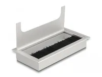Delock Kabeldurchführung für Tischeinbau mit Bürste 160 x 80 x 28 mm silber