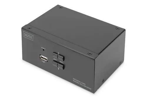 Digitus KVM Switch, 2-Port, Dual Display, 4K, DisplayPort®