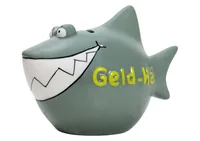 G. Wurm Spardose Geld-Hai 12.5 x 9 x 9 cm - Breite: 12.5 cm - Höhe: 9 cm - Länge: 9 cm - Produkttyp Geschenke: Spardosen - Motiv: Hai