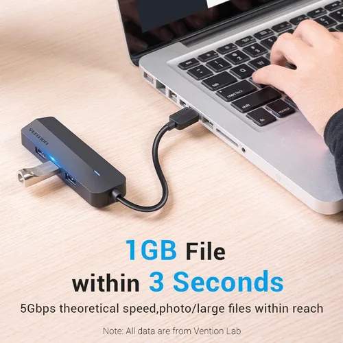 Hub 5w1 Vention USB 3.0 + adapter Gigabit Ethernet