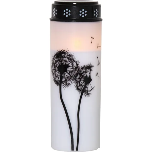 Star Trading LED Grabkerze Löwenzahn, Ø 7 x 21 cm, Weiss - Betriebsart: Akkubetrieb - Batteriebetrieb - Aussenanwendung: Ja - Höhe: 21 cm - Timerfunktion: Ja - Set: Nein - Farbe: Weiss