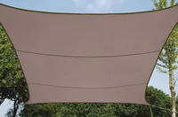 Perel Sonnensegel 360 cm, Quadratisch - Tiefe: 360 cm - Breite: 360 cm - Detailfarbe: Braun - Form: Eckig
