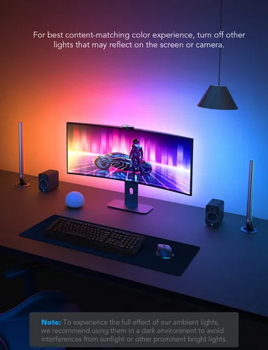 Govee Pro Gaming-Licht DreamView G1, RGBIC, WiFi - Lampensockel: LED fest verbaut - Farbtemperatur Kelvin: Keine Angabe - Aussenanwendung: Nein - Gesamtleistung: 36 W - Leuchten Kategorie: Starterset - Lichtfarbe: RGBIC - farbig (IC-Chip)