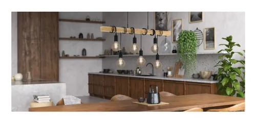 EGLO Leuchten Pendelleuchte TOWNSHEND schwarz, braun exkl. E27 6x60W - Betriebsart: Netzbetrieb - Lampensockel: E27 - Farbtemperatur Kelvin: Je nach Leuchtmittel - Gesamtleistung: 360 W - Farbwiedergabeindex CRI: 0 - Dimmbar: nicht dimmbar