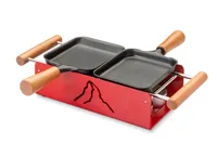 TTM Teelicht-Raclette Twiny Cheese Valais Braun/Rot - Detailfarbe: Braun - Rot - Anzahl Teelichte: 4 × - Material: Stahl