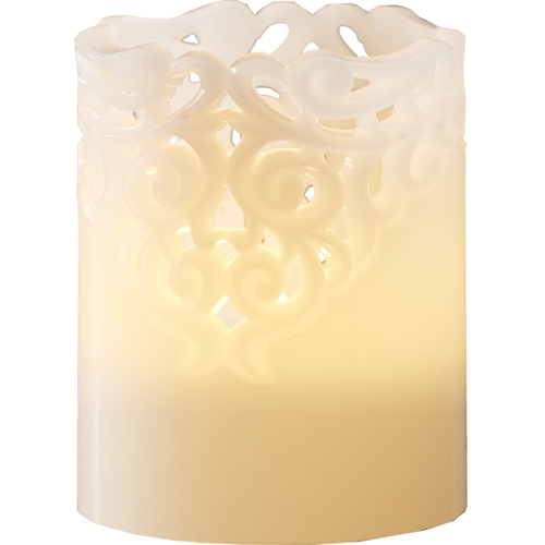 Star Trading LED-Kerze Pillar Clary Ø 8 x 10 cm, Weiss - Betriebsart: Batteriebetrieb - Fernbedienung: Nein - Aussenanwendung: Nein - Höhe: 10 cm - Timerfunktion: Ja - Set: Nein