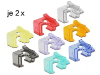 Delock Reparatur Clips RJ45 Set 16 Stück - Zubehörtyp: Clips - Detailfarbe: Mehrfarbig - Verpackungseinheit: 16 Stück