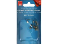 Max Hauri Schmelzsicherung 5 x 20 mm Flink 0.25 A, 5 Stück - Produkttyp: Feinsicherung - Bauart: Klar - Nennstrom: 0.25 A - Auslösecharakteristik: Flink (F)