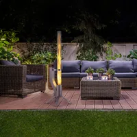 Gardenflare Klassik Feuerrohr Silber - Zusatzausstattung: Keine - Typ: Ambiente - Höhe: 130 cm - Durchmesser: 8 cm - Material: Borosilikatglas - Edelstahl - Edelstahl (pulverbeschichtet) - Metall