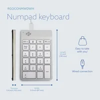 R-Go Tools RGOCONMWDWH tastierino numerico Computer portatile USB Bianco