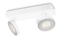 Philips Aufbauspot Clockwork, 2 x 4.5 W, 1000 lm, 2700 K, Weiss - Leuchten Kategorie: Deckenleuchte - Betriebsart: Netzbetrieb - Lampensockel: LED fest verbaut - Farbtemperatur Kelvin: 2700 K - Gesamtleistung: 9 W - Farbwiedergabeindex CRI: 80