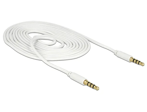 DELOCK Klinkekabel 3,5mm -> 3,5mm StSt 2.00m 4Pin weiß