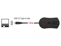 Delock Gaming-Maus 12531 USB 4800 dpi - Maus-Typ: Standard - Maus Features: Programmierbare DPI-Einstellung - Umschaltbare DPI-Auflösung - Beleuchtung - Programmierbare Tasten - Scrollrad - Bedienungsseite: Universal - Detailfarbe: Rot - Schwarz - Verbind