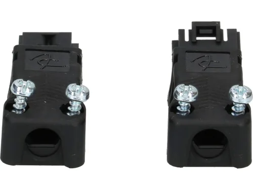 Max Hauri Set Stecker und Kupplung AC 164 flach, 2-polig - Detailfarbe: Schwarz - Stromanschluss Seite A: AC 164 - Schalter: Nein - Stromanschluss Seite B: Schraubklemme - Typ: Montagestecker - Montagekupplung