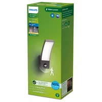 Philips Wandleuchte Splay UE Bewegungsmelder 2700K Anthrazit - Dimmbar: nicht dimmbar - Lichtfarbe: Warmweiss (WW) - Lichtausbeute: 210.5 lm/W - Gesamtleistung: 3.8 W - Zusätzliche Ausstattung: Dämmerungssensor - Bewegungssensor - Farbtemperatur Kelvin: 2