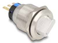 DELOCK Drehschalter zum Einbau 22 mm 3 x Lötanschluss