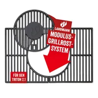 Landmann Grillrost Modulus - Schwarz - Anwendungszweck: Fleisch - Pizza - Form: Eckig - Griffe: Keine Angaben - Rosttyp: Grillplatte - Material: Gusseisen