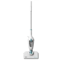 BLACK+DECKER Dampfbesen 1300W - Einsatzgebiet: Versiegelte Hartböden - Typ: Dampfbesen - Duftkartuschen: Nein - Detailfarbe: Weiss - Blau - Frischwassertank: 0.38 l